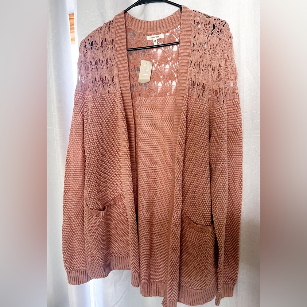 Maurices Blush Open-Front Cardigan